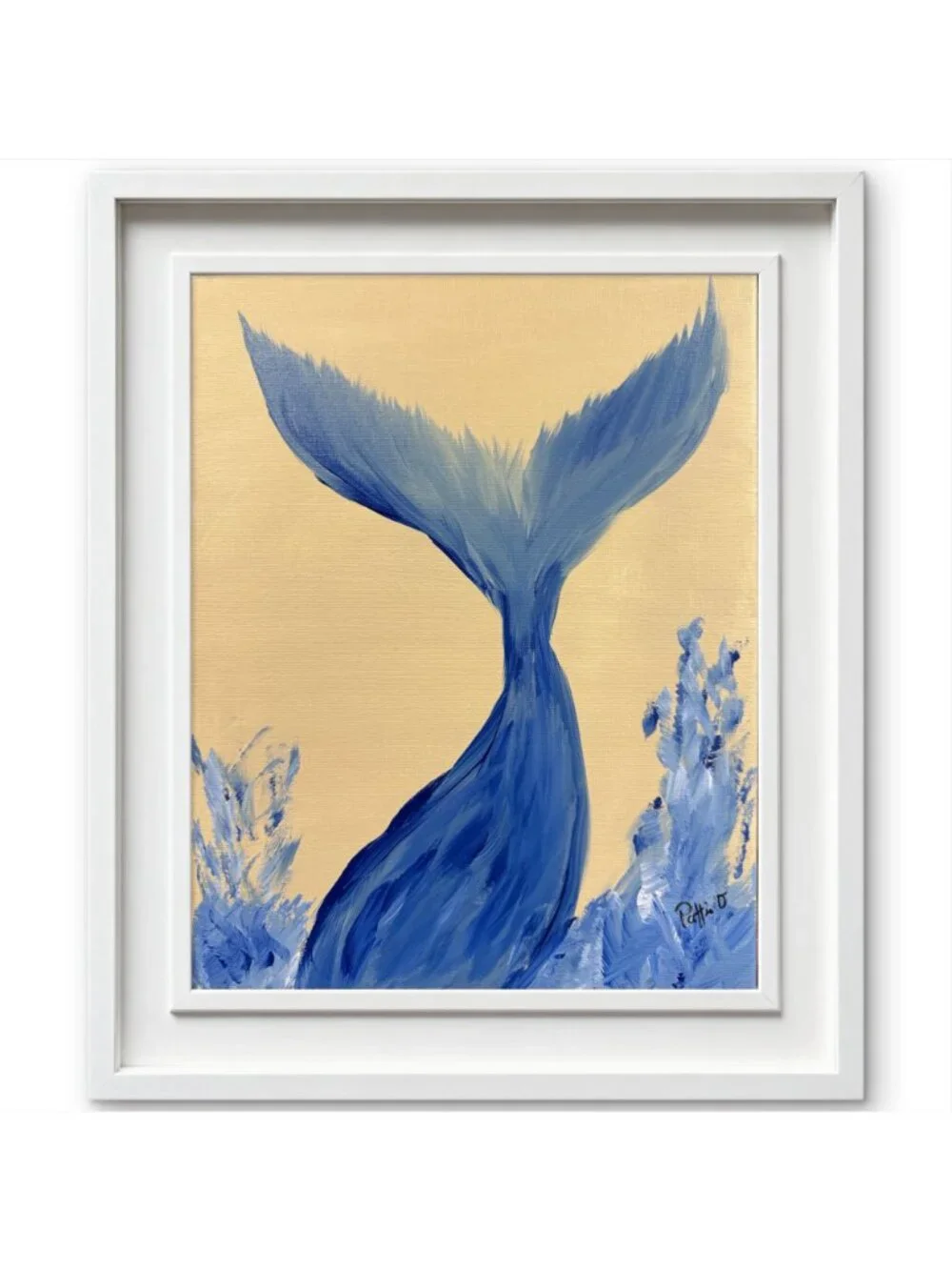 Whale Tail Art Print Coastal Ocean Wall Art Signed Giclee Beach House Decor Gift